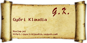 Győri Klaudia névjegykártya